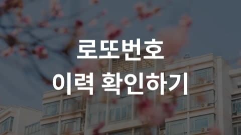 로또번호 역대 이력 확인하기