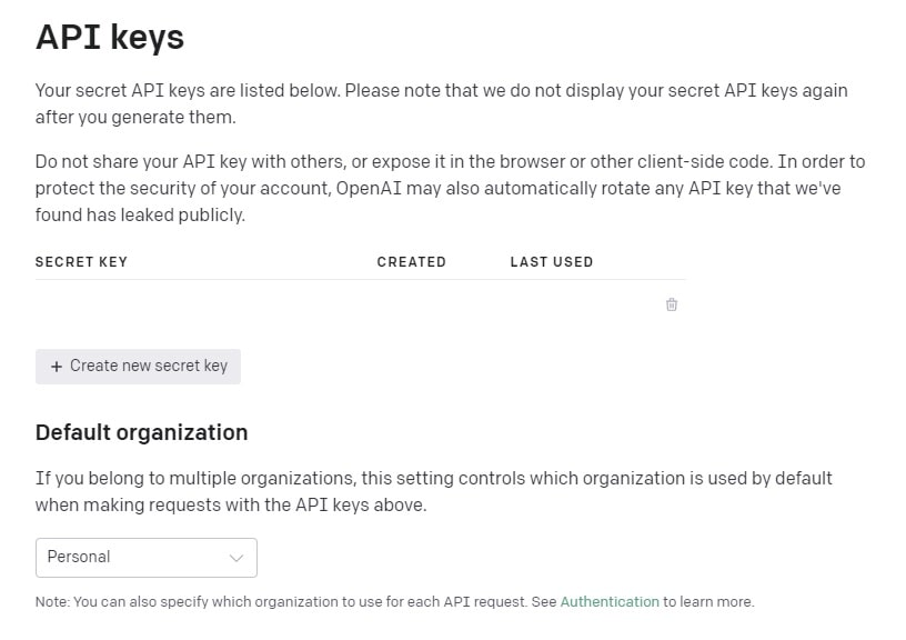 ChatGPT API KEY 발급받는 방법